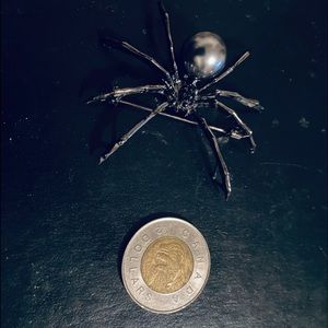 Large Black Spider Brooch
